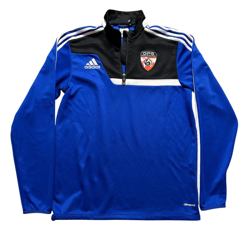 Adidas Quarter Zip Pullover Mens M Blue GPS Soccer Training Climalite Jacket